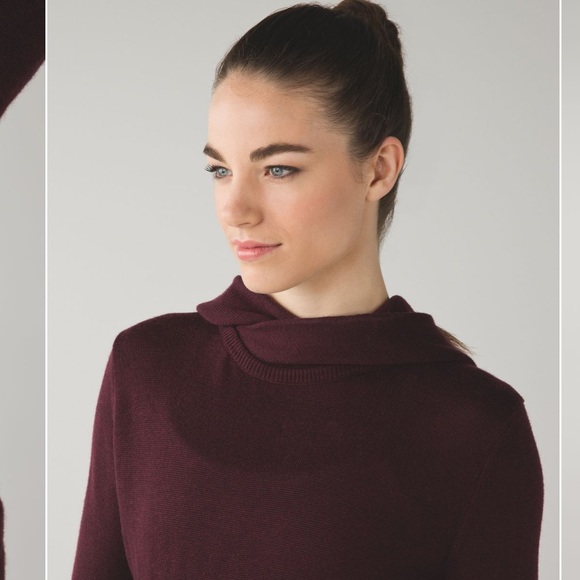 Lululemon Sweet Savasana Pullover Heathered Bordeaux Drama sweater Sz 12 hoodie - Picture 4 of 12